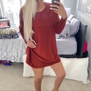 Burnt orange sweater dress